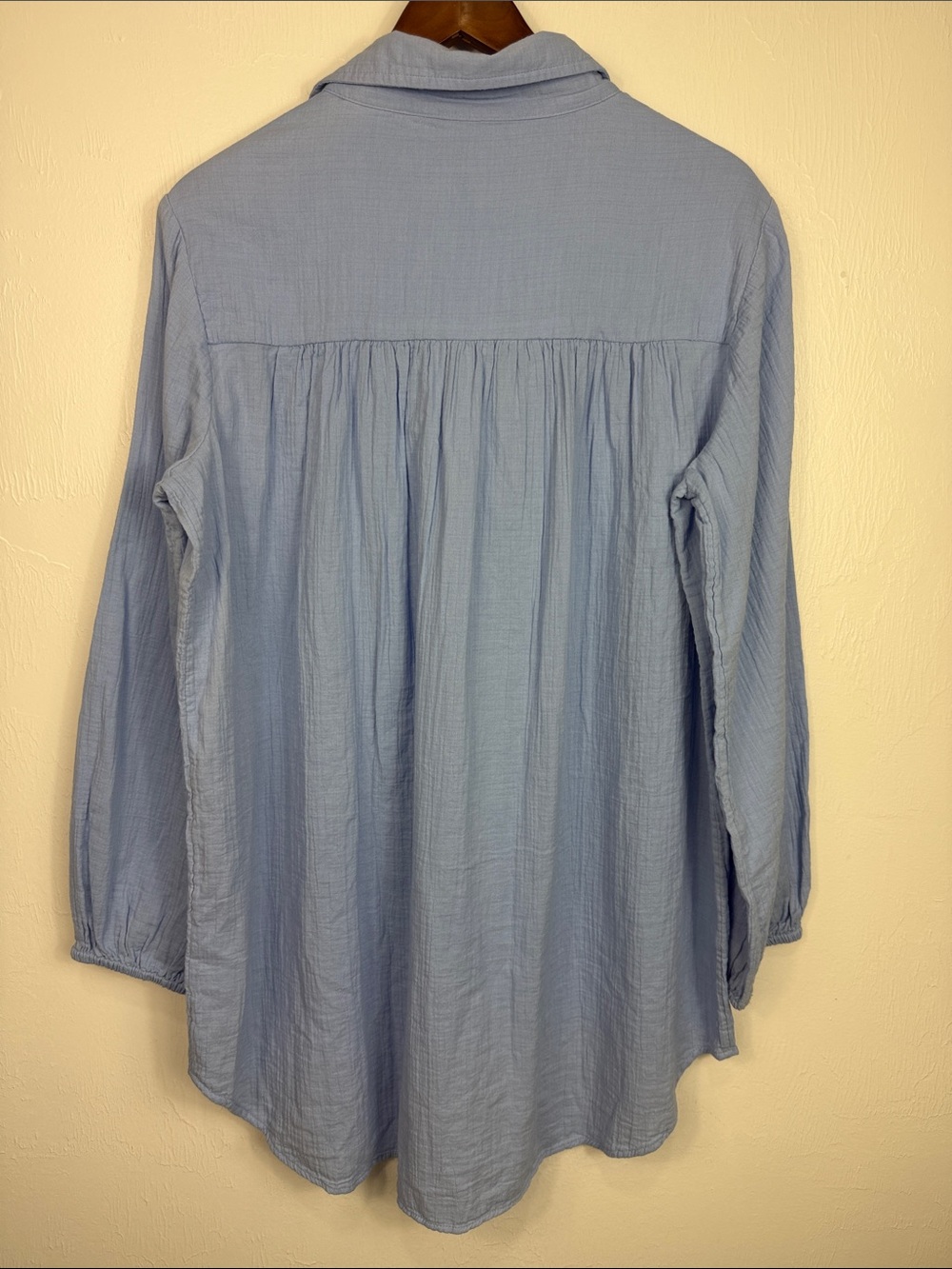 Lilly Pulitzer Blue Cotton Gauze Oversized Tunic Blouse Top Size L - Picture 4 of 9
